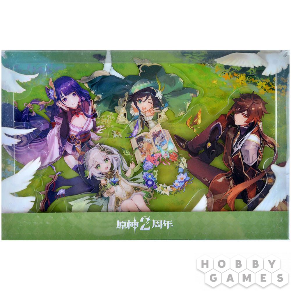 Акриловый дисплей Genshin Impact 2nd Anniversary Congratulatory Art Acrylic  Display