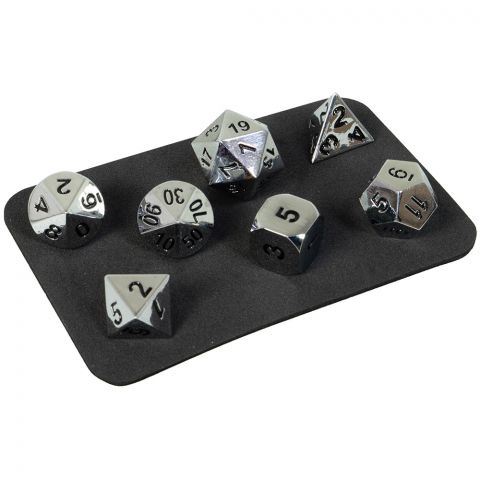 Набор металлических кубиков MTGTRADE, 7 шт. (серебряные)
