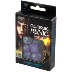 Набор кубиков Classic Runic, 7 шт., Purple/Green