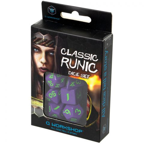 Набор кубиков Classic Runic, 7 шт., Purple/Green