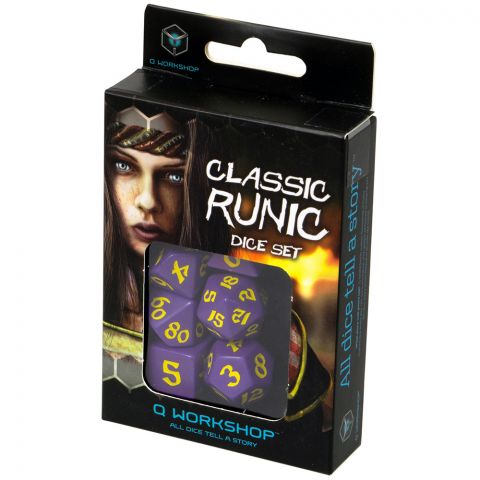 Набор кубиков Classic Runic, 7 шт., Purple/Yellow