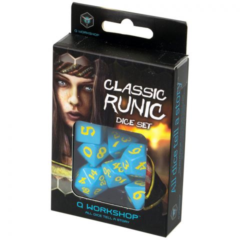 Набор кубиков Classic Runic, 7 шт., Blue/Yellow