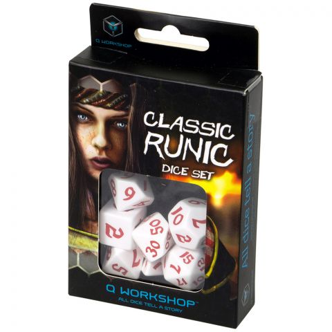 Набор кубиков Classic Runic, 7 шт., White/Red