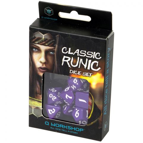 Набор кубиков Classic Runic, 7 шт., Purple/White