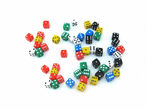 Кубик D6, 5мм.  (в асс.)