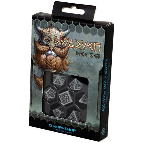 Набор кубиков Dwarven Dice Set: Gray & Black, 7 шт.