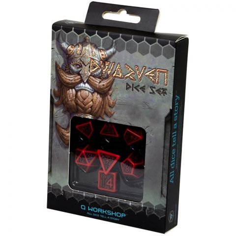 Набор кубиков Dwarven, 7 шт., Black & red
