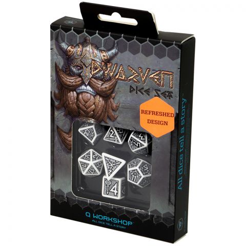 Набор кубиков Dwarven, 7 шт., White & black