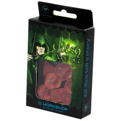 Набор кубиков Elvish, 7 шт., Translucent & red