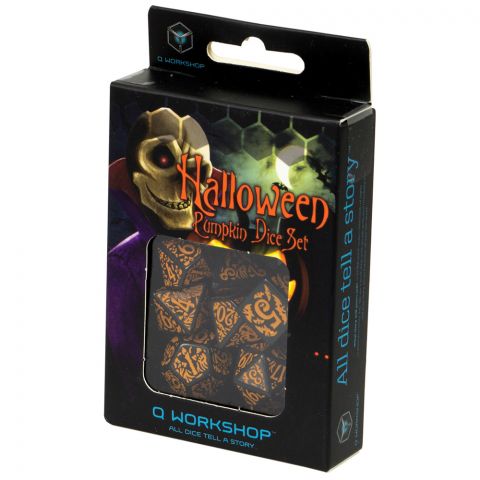 Набор кубиков Halloween, 7 шт., Pumpkin Black & orange