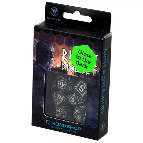 Набор кубиков Runic, 7 шт., Black & glow-in-the-dark