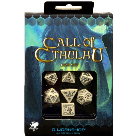 Набор кубиков Call of Cthulhu, 7 шт., Beige/Black