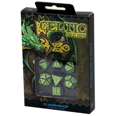 Набор кубиков Celtic 3D Revised, 7 шт., Black/Green