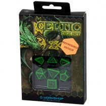 Набор кубиков Celtic 3D Revised, 7 шт., Green/Black