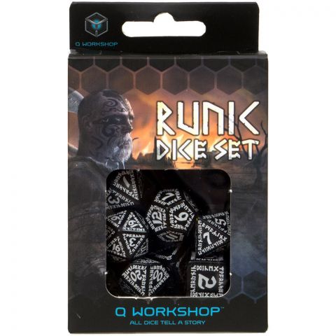 Набор кубиков Runic, 7 шт., Black\White