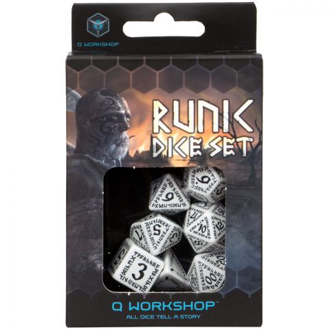 Набор кубиков Runic, 7 шт., White\Black