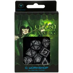Набор кубиков Elvish, 7 шт., Black/White