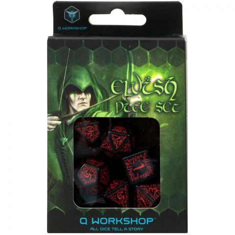 Набор кубиков Elvish, 7 шт., Black & red