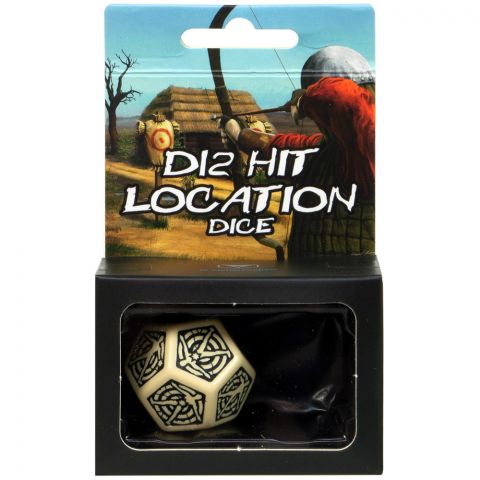 Игральный кубик D12 Hit Location, Beige/Black