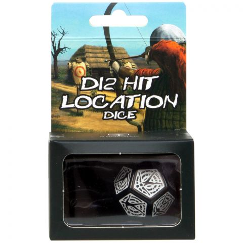 Игральный кубик D12 Hit Location, Black/White