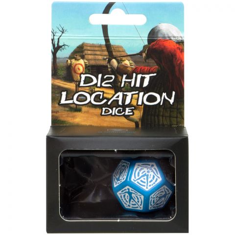 Игральный кубик D12 Hit Location, Blue/White