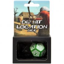 Игральный кубик D12 Hit Location, Green/White