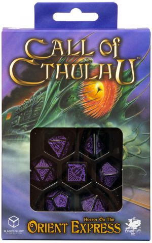 Набор кубиков Call of Cthulhu, 7 шт., Horror on the Orient Express Black/Purple
