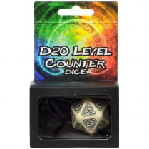 Игральный кубик D20 Level Counter, Beige/Black