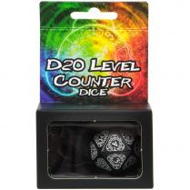 Игральный кубик D20 Level Counter, Black/White
