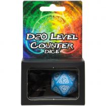 Игральный кубик D20 Level Counter, Blue/White