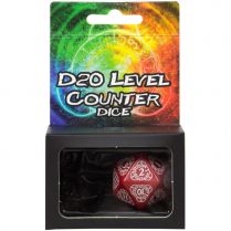 Игральный кубик D20 Level Counter, Red/White