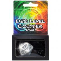 Игральный кубик D20 Level Counter, White/Black