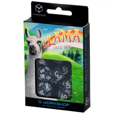 Набор кубиков Shimmering Llama, 7 шт., Glittering dark blue/White