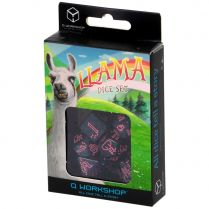 Набор кубиков Sparkling Llama, 7 шт., Glittering dark blue/Pink