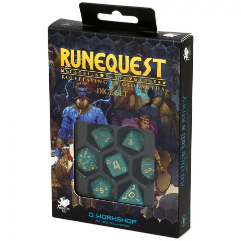 Набор кубиков RuneQuest, 7 шт., Turquoise/Gold