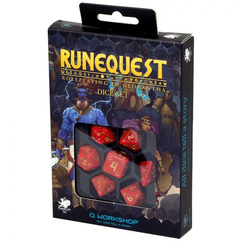 Набор кубиков RuneQuest, 7 шт., Red/Gold