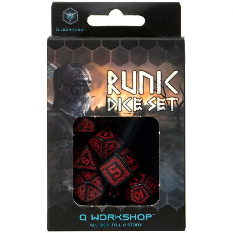 Набор кубиков Runic, 7 шт., Black & red
