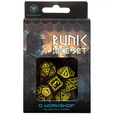 Набор кубиков Runic, 7 шт., Black & yellow