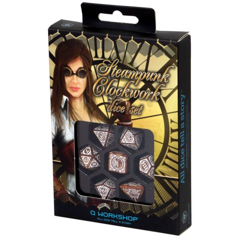 Набор кубиков Steampunk Clockwork, 7 шт., Caramel/White
