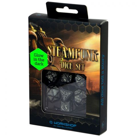 Набор кубиков Steampunk, 7 шт., Black/Glow-in-the-dark