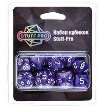 Набор из 10 кубиков Stuff-Pro для ролевых игр нефритовый фиолетовый