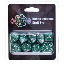 Набор из 10 кубиков Stuff-Pro для ролевых игр нефритовый зеленый