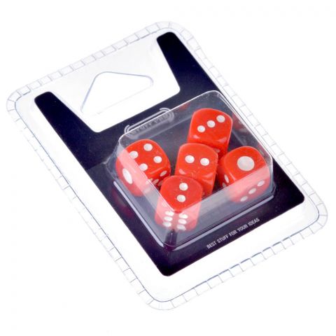 Набор стандартных кубиков D6 Stuff Pro, 5 шт. (12 мм красные)