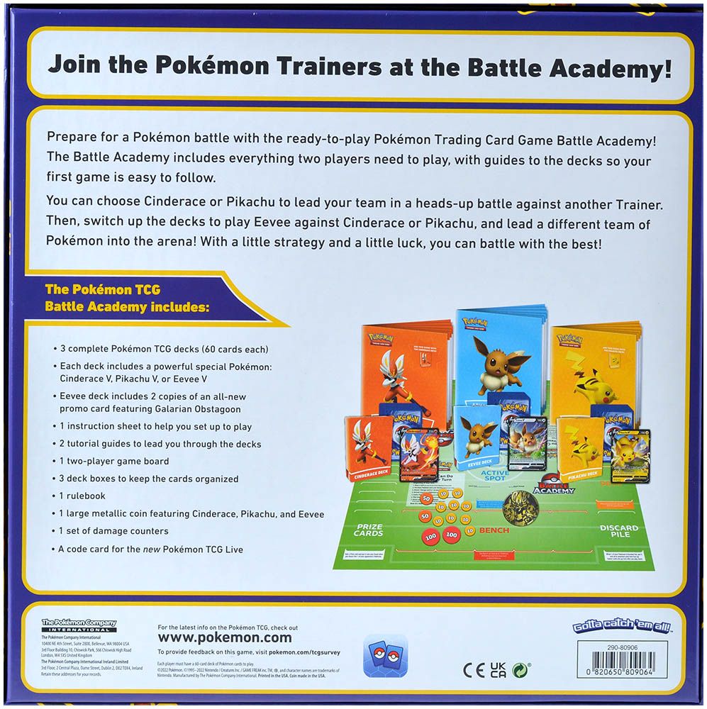 Набор The Pokemon Company International Pokemon TCG: Battle Academy (Cinderace V, Pikachu V,  Eevee V) 290-80906 Pokemon TCG: Battle Academy (Cinderace V, Pikachu V,  Eevee V) - фото 3