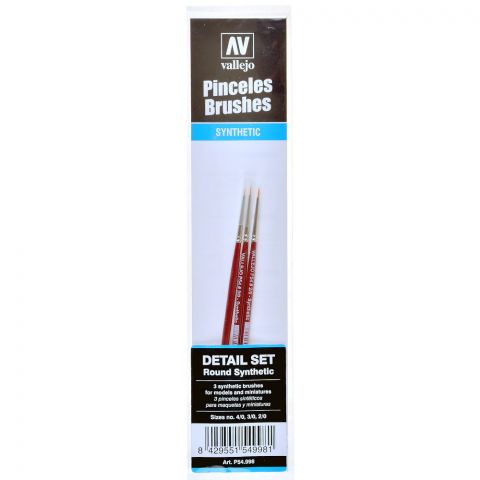Набор кистей Vallejo Synthetic Brushes (4/0, 3/0, 2/0)