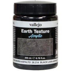 Краска Vallejo Earth Texture: Black Lava-Asphalt 26.214 (200 мл)