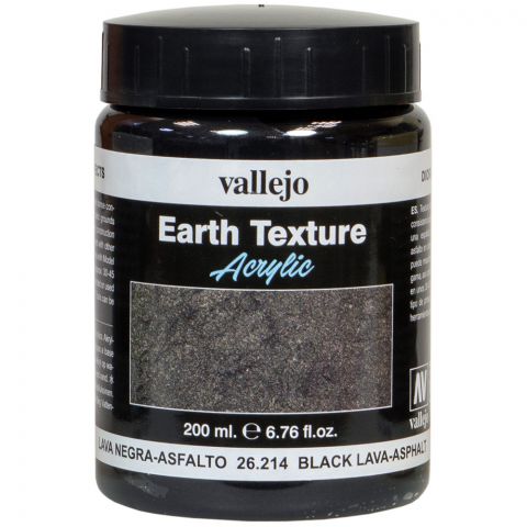 Краска Vallejo Earth Texture: Black Lava-Asphalt 26.214 (200 мл)