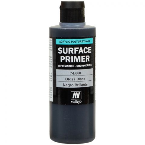 Краска Vallejo Surface Primer: Gloss Black 74.660 (200 мл)