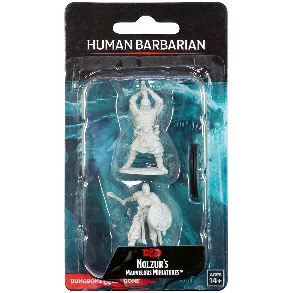 

Миниатюра WizKids, D&D Nolzur's Marvelous Miniatures: Human Barbarian (мужчина, с топором и булавой)