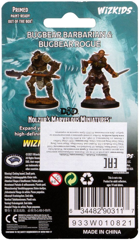 Миниатюра WizKids D&D Nolzur's Marvelous Miniatures: Bugbear Barbarian and Bugbear Rogue 90311 - фото 2